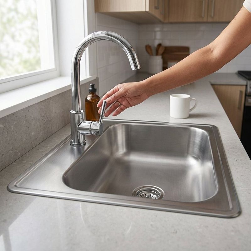 Kit Lavatrasos con Llave 1 Fosa de Acero Inoxidable 63 x 56 x 18 cm