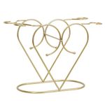 Porta Vinos y Copas Corazón Dorado