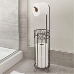 Portarrollos Twigz Plus de Piso con Reserva de Metal Color Negro