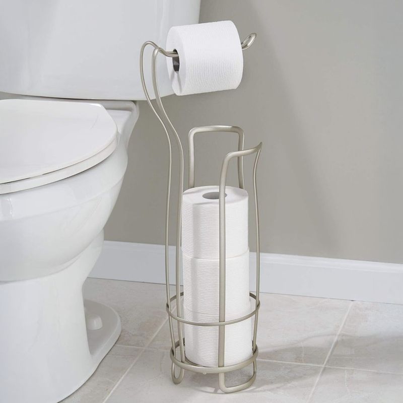 Portapapel Axis con Reserva de Rollo de Piso en Metal Cromado