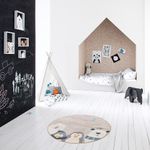 Alfombra Infantil Redonda con Animales y Diseño Nocturno de 120 Cm