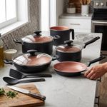 Bateria de Cocina Loreto de 7 Piezas Antiadherente Color Negro