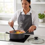 Bateria de Cocina Loreto de 7 Piezas Antiadherente Color Negro