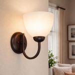 Combo de 4 Lámparas de Pared Color Chocolate con Pantalla de Vidrio Opalino