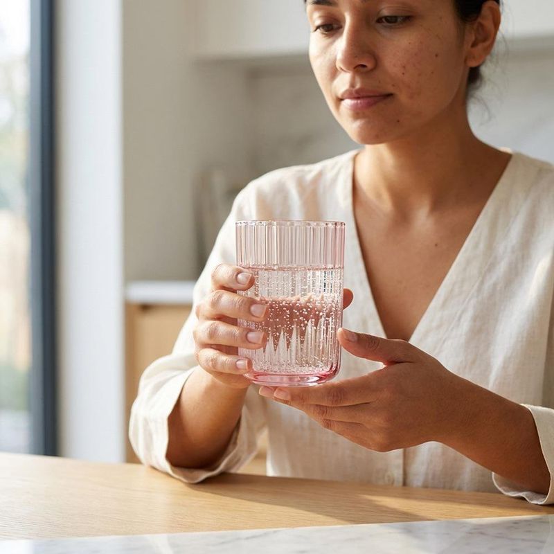 Set de 4 Vasos Fiorella con Relieve Vertical Color Rosado 11.3 Onzas