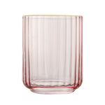 Set de 4 Vasos Fiorella con Relieve Vertical Color Rosado 11.3 Onzas