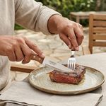 Kit de Cuchillos y Tenedores Jumbo Churrasco Mango de Madera 12 Piezas