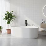 Tina Labela Ovalada de 172 x 90 x 50 cm Color Blanco