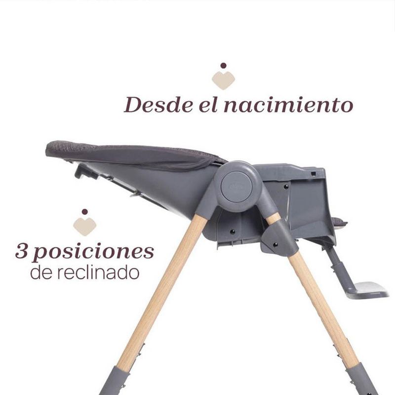 Silla de Comer para Bebé Polly Essential Color Gris