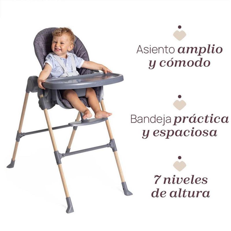 Silla de Comer para Bebé Polly Essential Color Gris