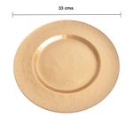 Plato Base de Vidrio de 33 x 33 cm para Presentación de Mesa Color Dorado
