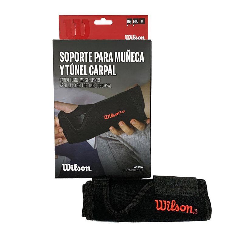 Muñequera Wilson para Túnel Carpiano con Soporte para Mano Derecha Color Negro