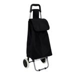 Carretilla de Compras de Metal y Poliéster para Transporte Diario Color Negro