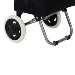Carretilla de Compras de Metal y Poliéster para Transporte Diario Color Negro