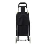 Carretilla de Compras de Metal y Poliéster para Transporte Diario Color Negro