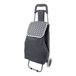 Carretilla de Compras de Metal y Poliéster para Transporte Diario Color Gris