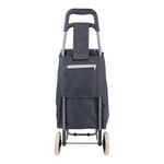 Carretilla de Compras de Metal y Poliéster para Transporte Diario Color Gris