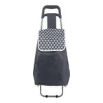 Carretilla de Compras de Metal y Poliéster para Transporte Diario Color Gris