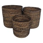 Set de 3 Canastas Cilíndricas Decorativas