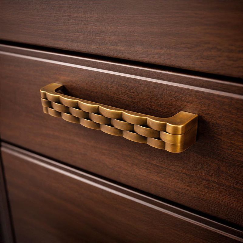 Halador de Arco con Diseño Petate en Latón Antiguo de 128 mm