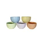 Tazón Perlado Lyra de Cerámica Gres para Cereales, Sopas y Postres de 18.6 oz - Colores Surtidos