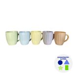Taza Perlada Lyra de Cerámica Gres para Café, Té o Chocolate de 11.7 oz - Colores Surtidos