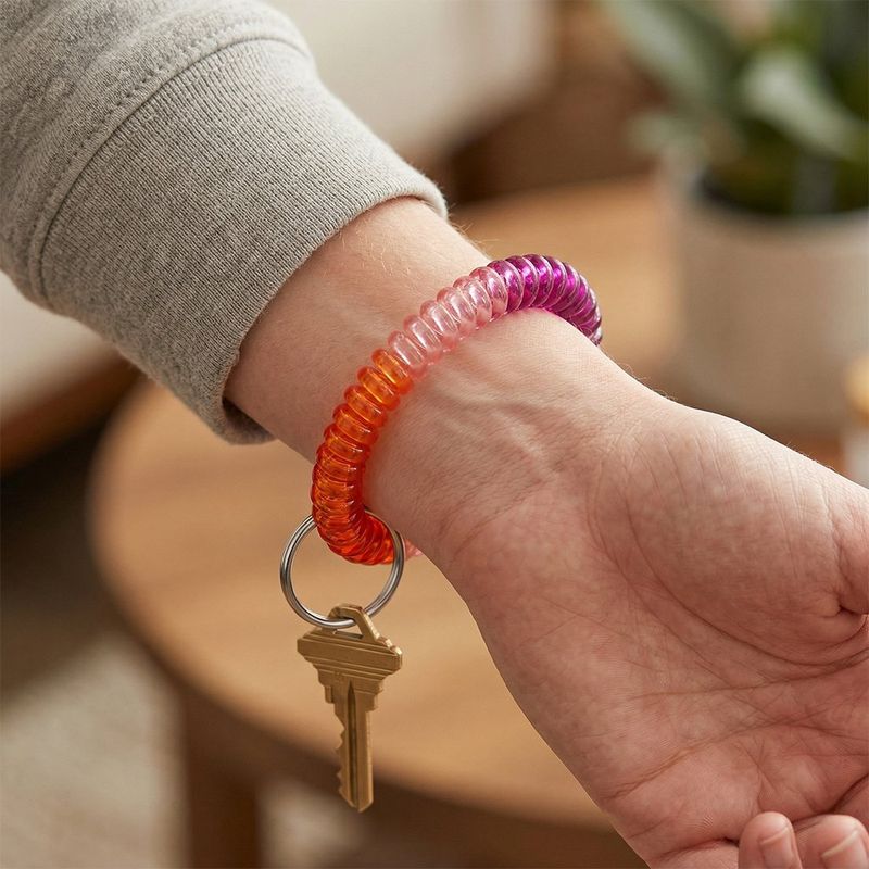 Llavero Pulsera Espiral de Plástico Flexible Colores Surtidos
