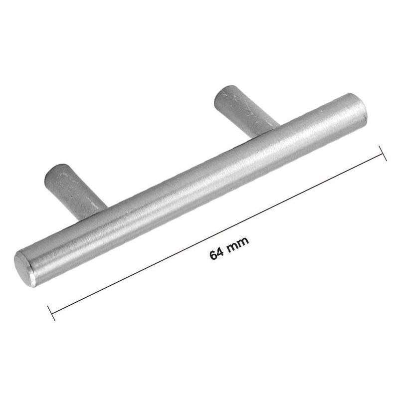 Halador de Barra de 64 mm Acabado Níquel Satinado