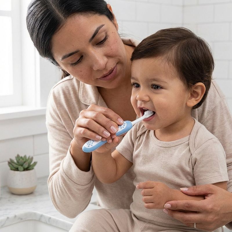 Cepillo de Dientes Infantil Ergonómico Chicco con Cerdas Suaves Color Índigo para 6-36 Meses