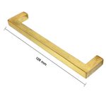 Halador Rectangular Dorado Cepillado de 128 mm