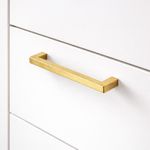 Halador Rectangular Dorado Cepillado de 128 mm