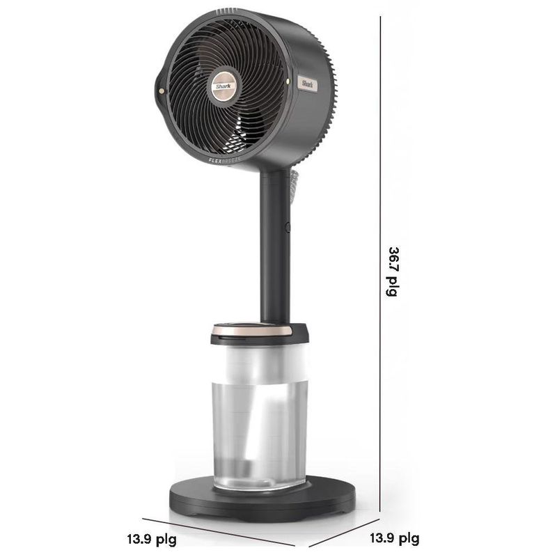 Ventilador con Atomizador Shark FlexBreeze Pro Mist de 5 Velocidades Recargable Color Color Negro