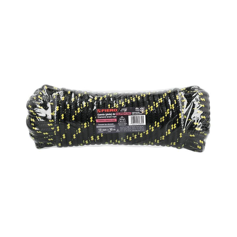 Cuerda Trenzada de Polipropileno Color Negro 30 Metros