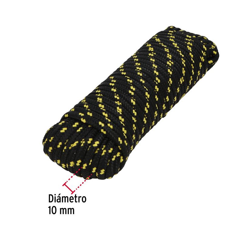 Cuerda Trenzada de Polipropileno Color Negro 30 Metros