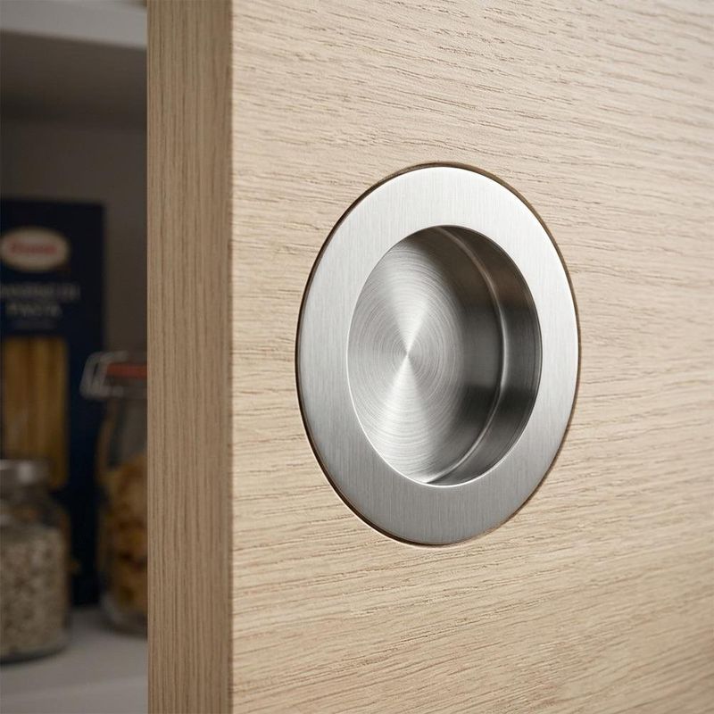 Halador de Embutir Circular #3 Acabado Cromo para Mueble