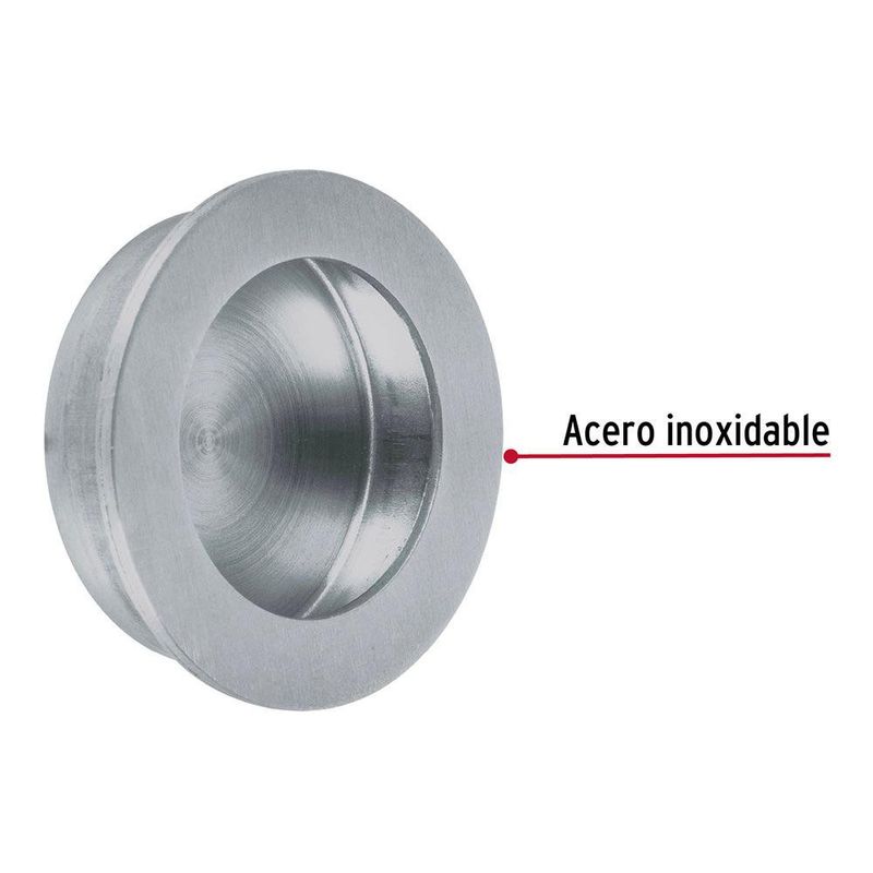 Halador de Embutir Circular #3 Acabado Cromo para Mueble