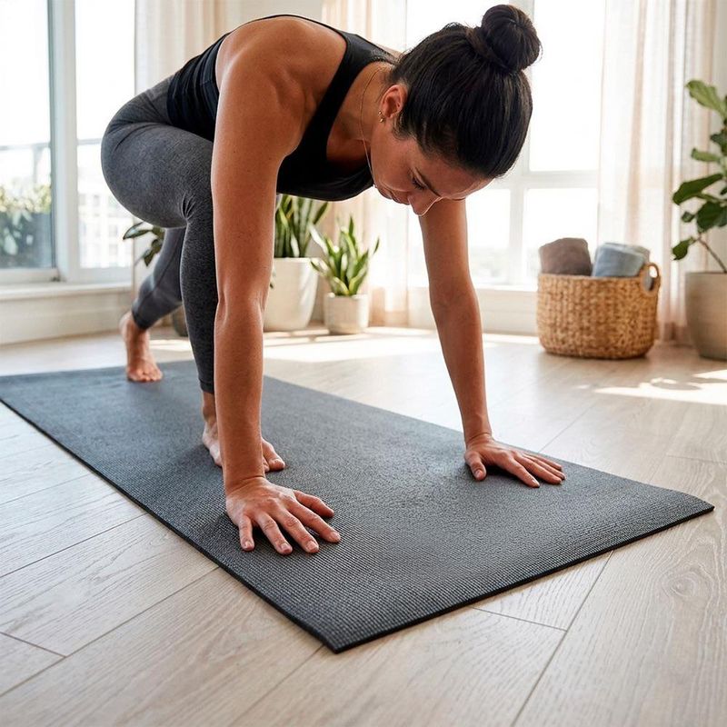 Mat de Yoga Antideslizante Ligera Color Negro de 3 mm