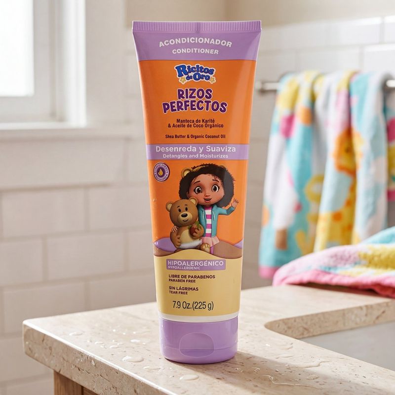 Acondicionador Infantil Ricitos de Oro Rizos Perfectos con Karité y Aceite de Coco 225 g
