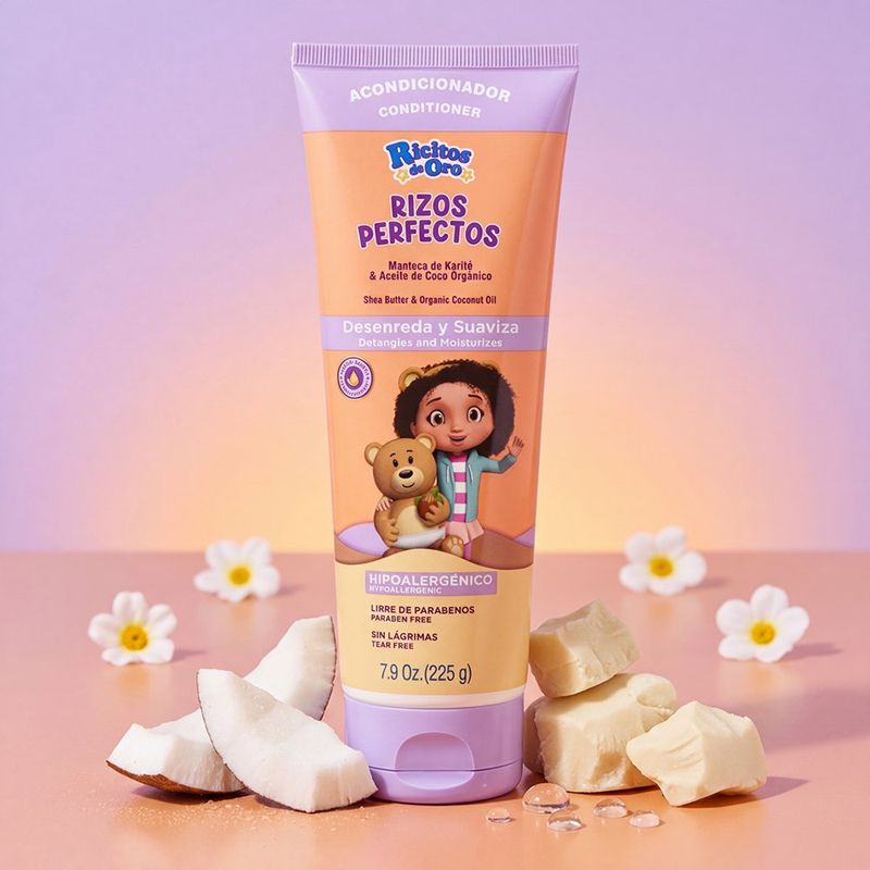 Acondicionador Infantil Ricitos de Oro Rizos Perfectos con Karité y Aceite de Coco 225 g
