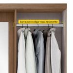 Armario Terry con Espejo 4 Puertas y 3 Gavetas para Dormitorio 46.5 x 160 x 200 cm