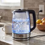 Hervidor Eléctrico de Vidrio con Potencia de 1500 W y 1.7 Litros
