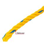 Cuerda Torcida de Polipropileno de 1/2 Plg x 13 Metros Color Amarilla con Azul