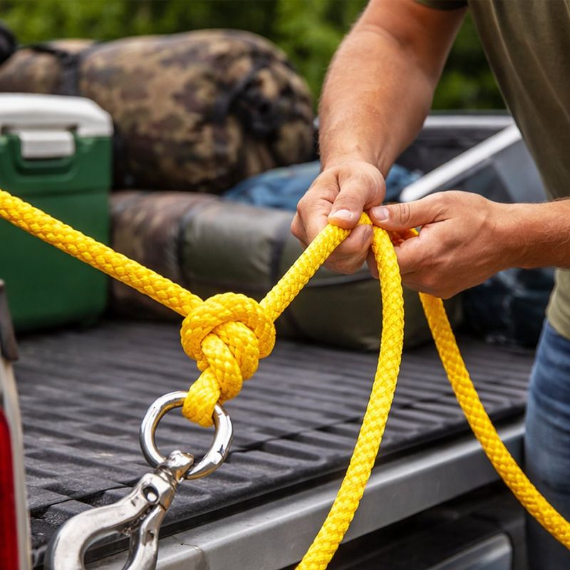 Lazo de Polipropileno Trenzado Color Amarillo de 1/2 Plg x 1 Metro