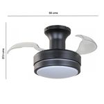Ventilador de Techo con Aspas Retráctiles y Control Remoto Color Negro