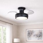 Ventilador de Techo con Aspas Retráctiles y Control Remoto Color Negro