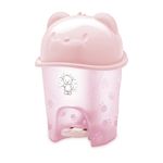 Basurero Infantil con Pedal Diseño Osito de 6.5 Litros Color Rosado Translúcido