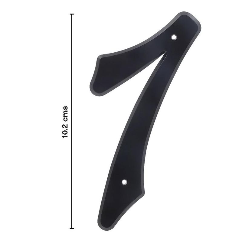 Número 7 para Identificación de Casa Plástico Color Negro de 4 Plg