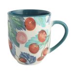 Set de 4 Pocillos de Cerámica con Diseño de Frutas 13.5 Oz Color Azul