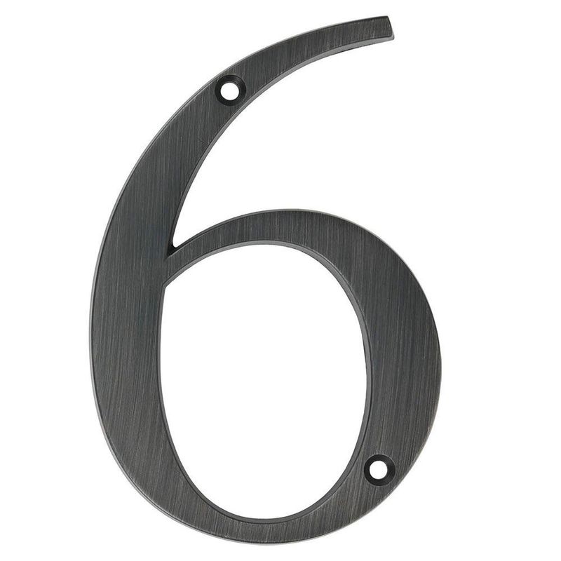Número 6 para Identificación de Casa Color Bronce de 4 Plg