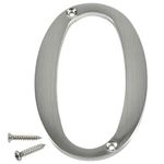 Número 0 para Identificación de Casa Color Plateado de 4 Plg